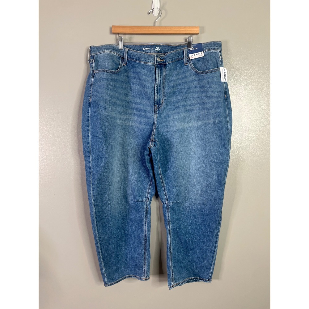 Old Navy Wow Barrel Leg Ankle Jeans High Rise Medium Wash Blue Denim Size 22 NWT